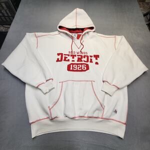 Detroit Redwings Hoodie Mens XL White NHL Hockey Pullover Sweatshirt Long Sleeve